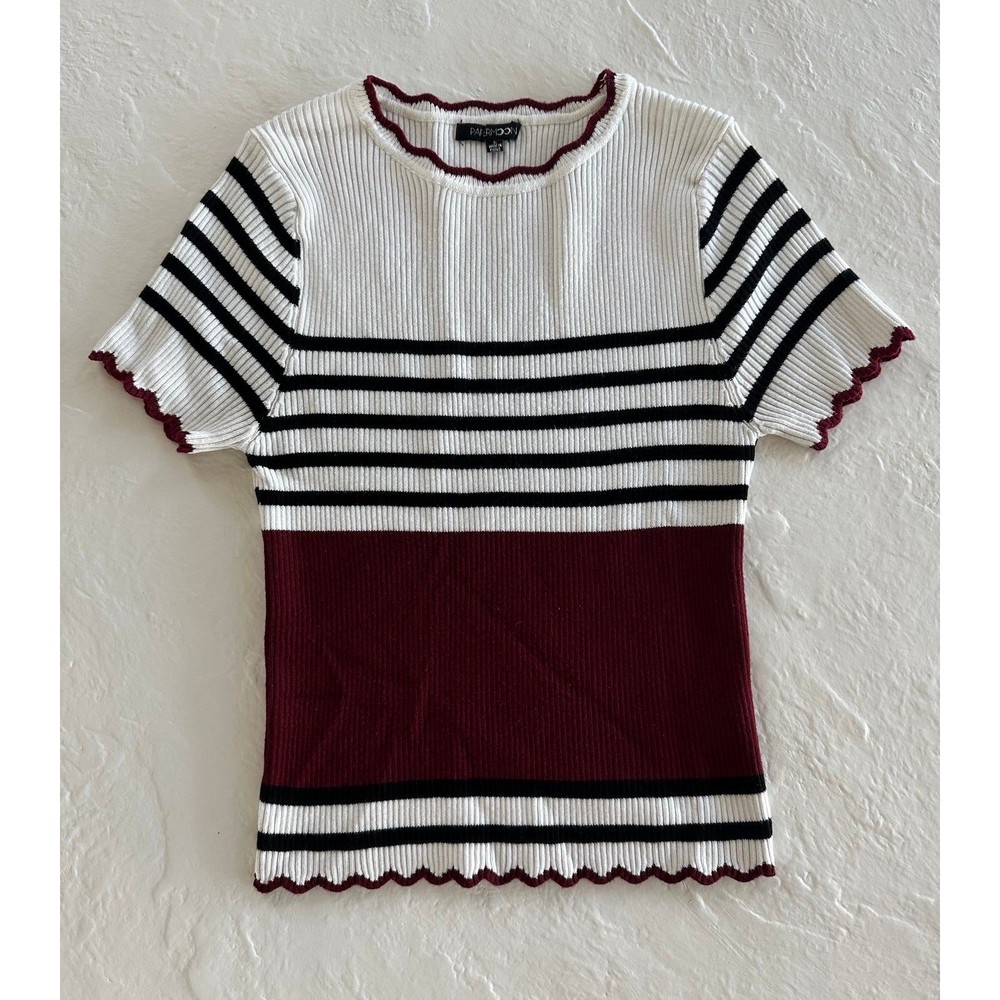 Papermoon Cropped Scalloped Sweater Top